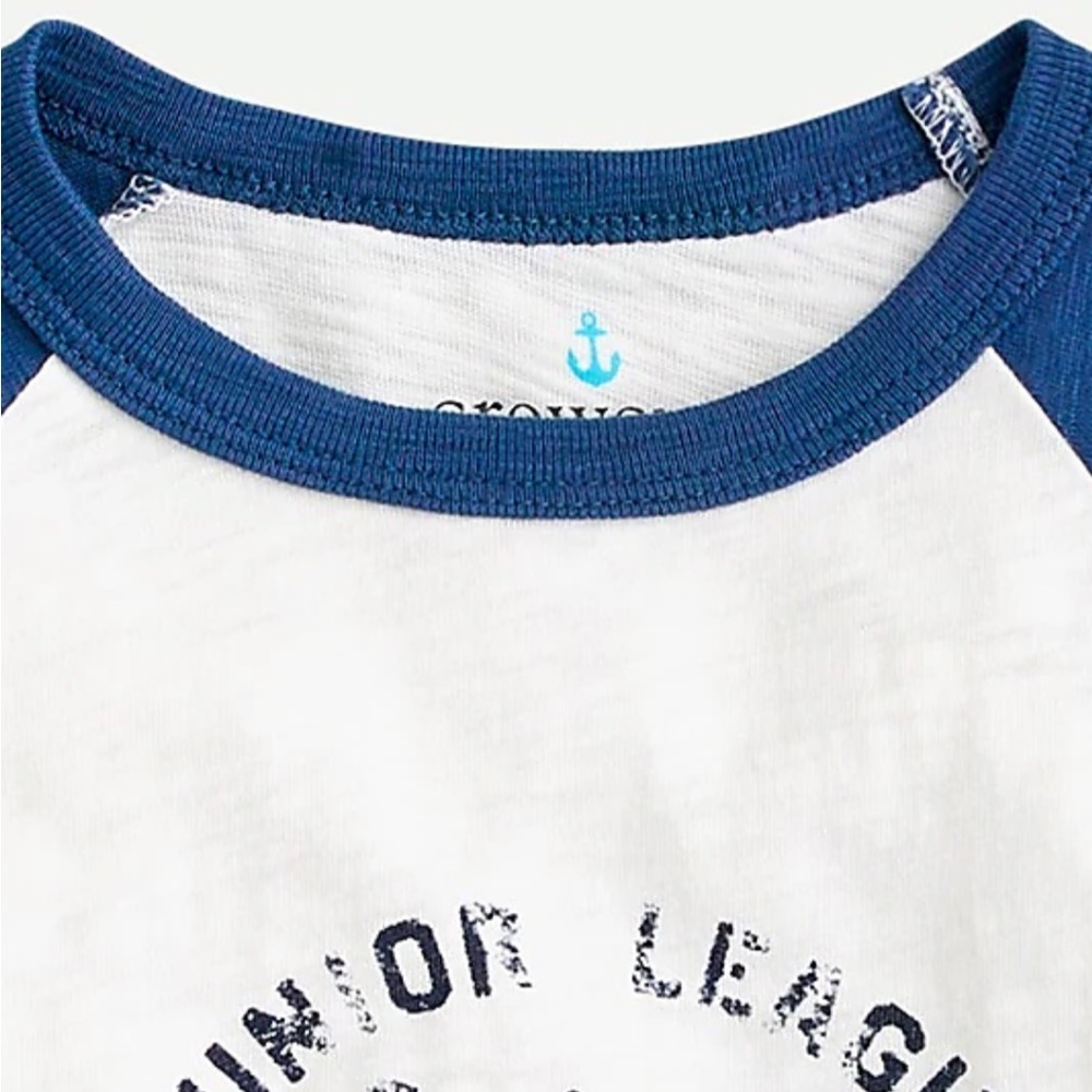 J. Crew Kids' raglan-sleeve baseball T-shirt NEW size medium 8-9 - Picture 2 of 13